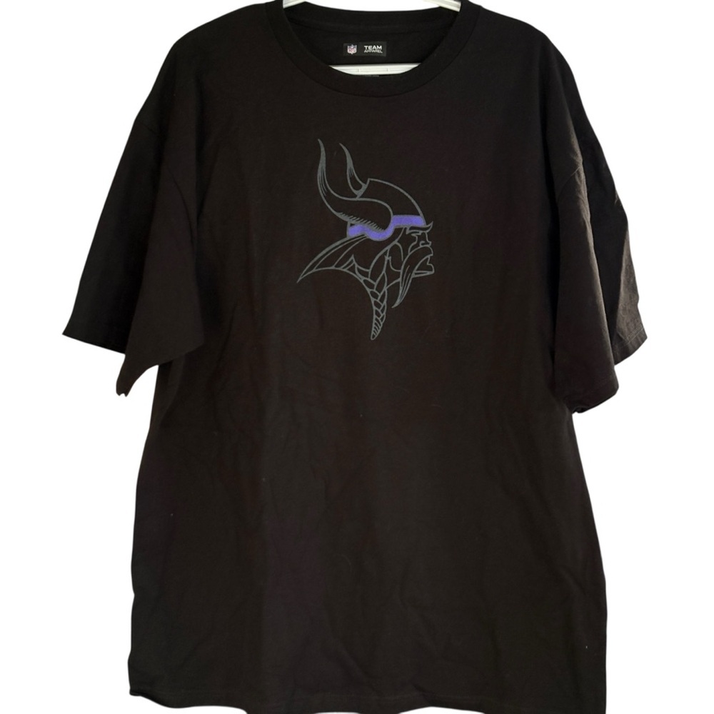 NFL Team Apparel Mens Black Size XL MN Vikings Tee Shirt T-Shirt